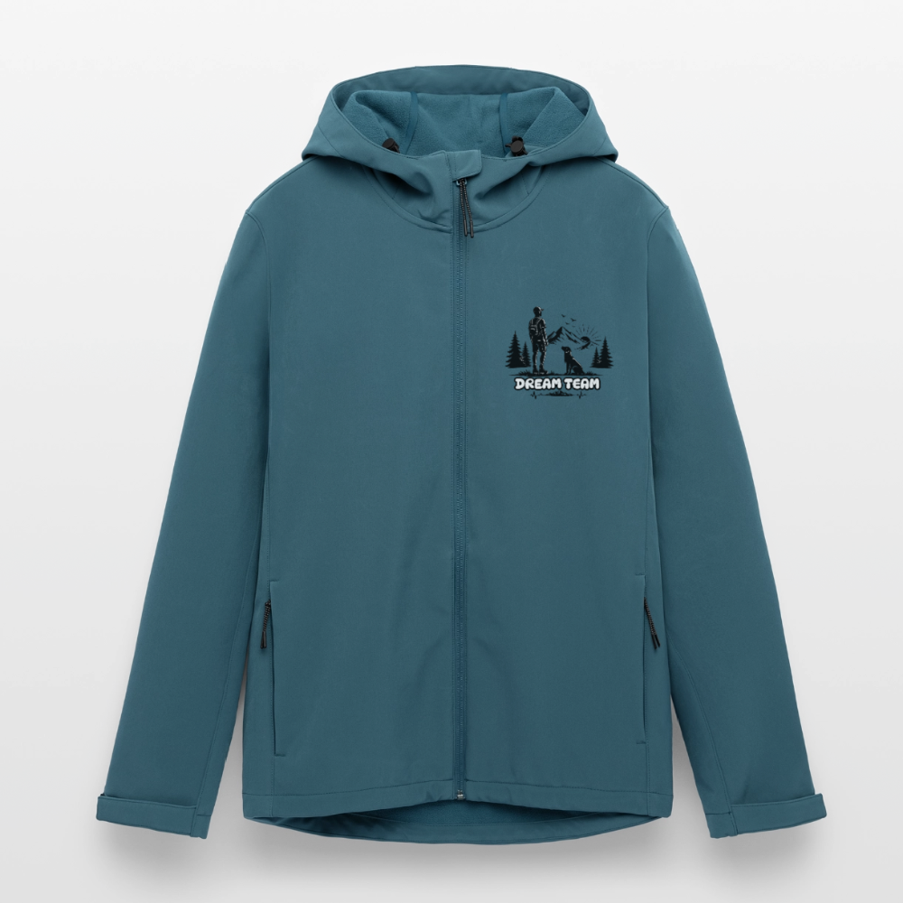 Recycelte Männer Softshell-Jacke - Dream Team - Dunkles Petrol