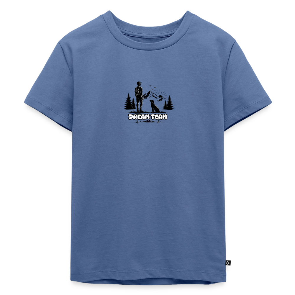 Kinder Premium T-Shirt Jungs - Dream Team - Taubenblau