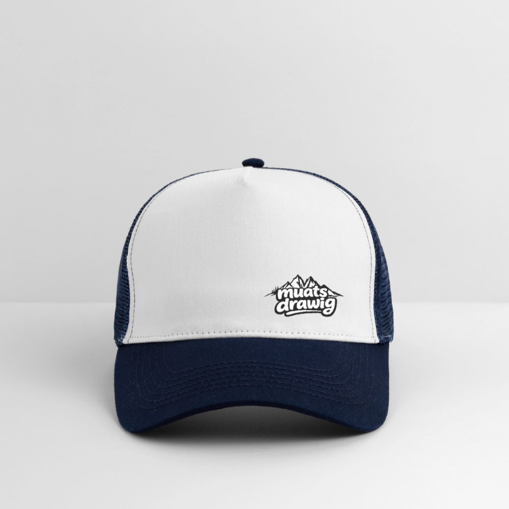 Trucker Cap Unisex - muats drawig - Weiß/Navy