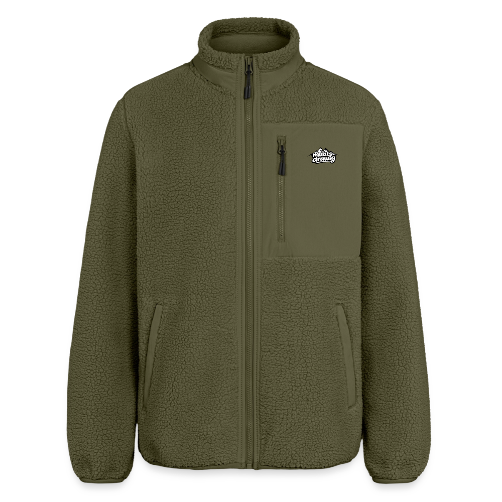 Relaxed Fit Unisex Sherpajacke - muats drawig - Khaki