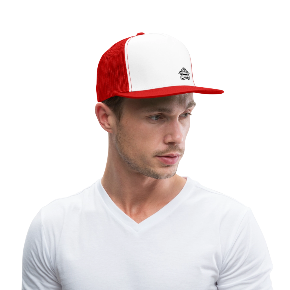 Trucker Cap Unisex - muats drawig - Weiß/Rot