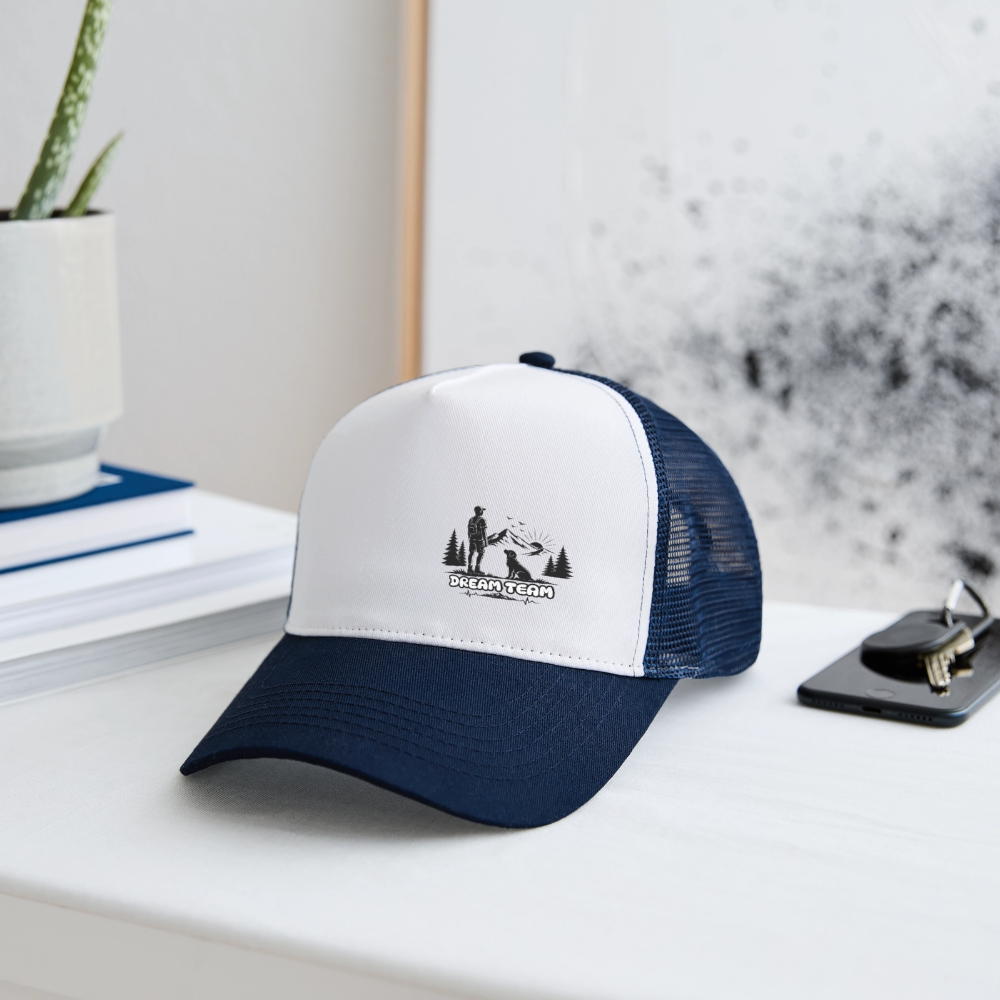 Männer Trucker Cap Unisex - Dream Team - Weiß/Navy