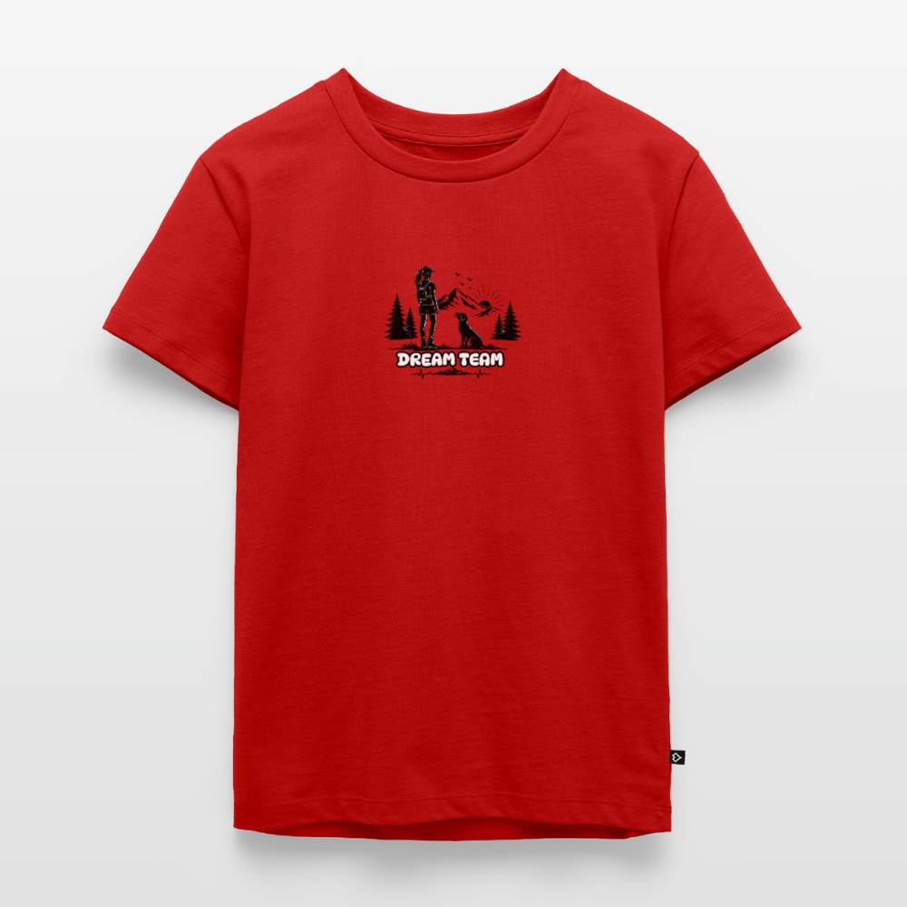 Kinder Premium T-Shirt Mädchen - Dream Team - Rot
