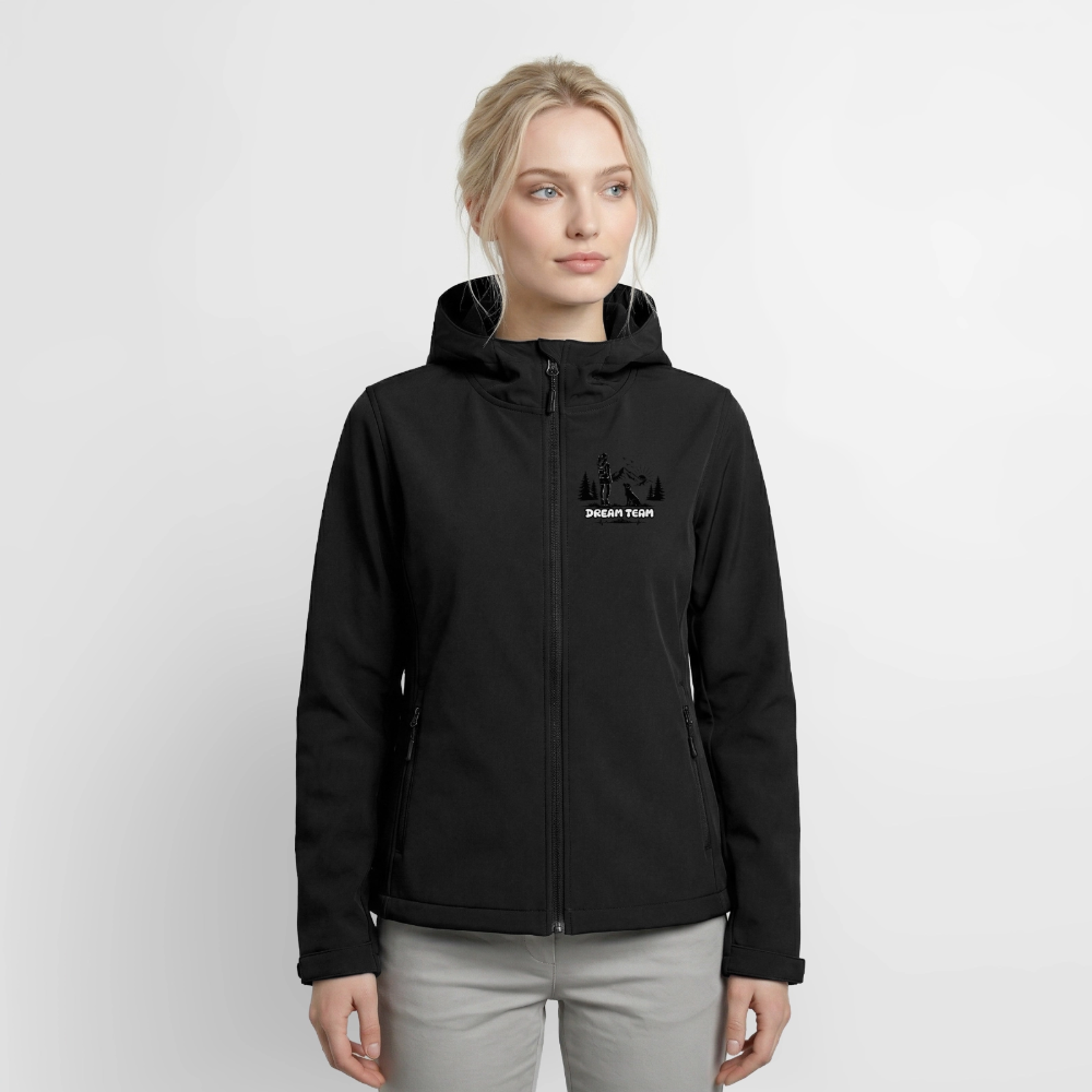 Recycelte Frauen Softshelljacke - Dream Team - Schwarz