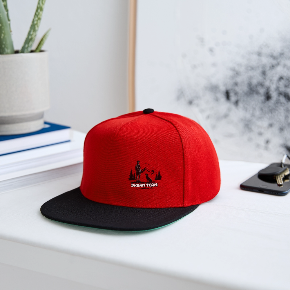 Männer Snapback Cap Unisex - Dream Team - Rot/Schwarz