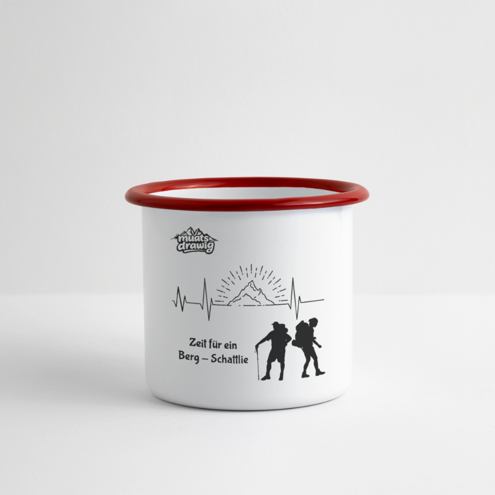Wander-Tasse Zeit für ein Berg-Schattlie - Weiß/Rot