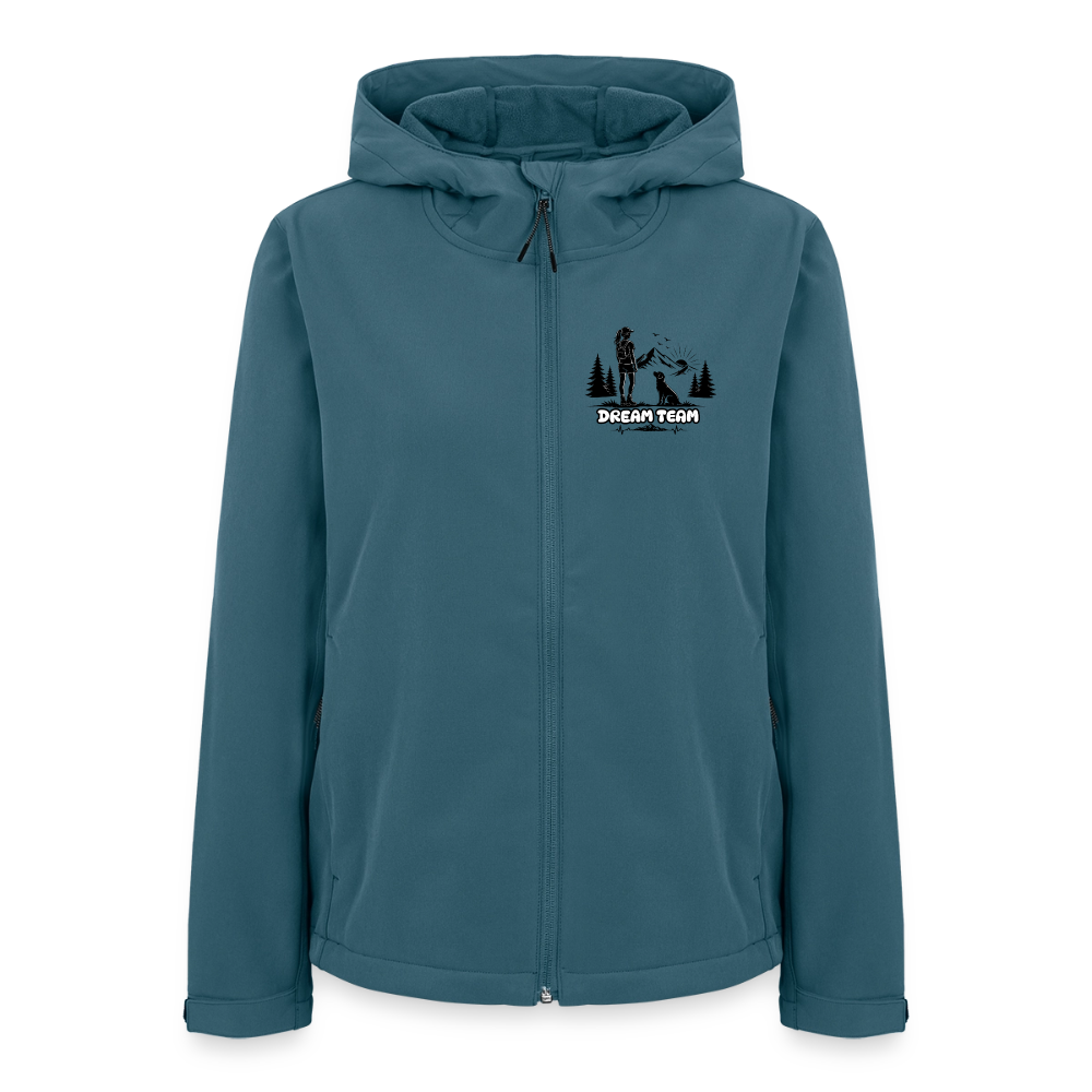 Recycelte Frauen Softshelljacke - Dream Team - Dunkles Petrol