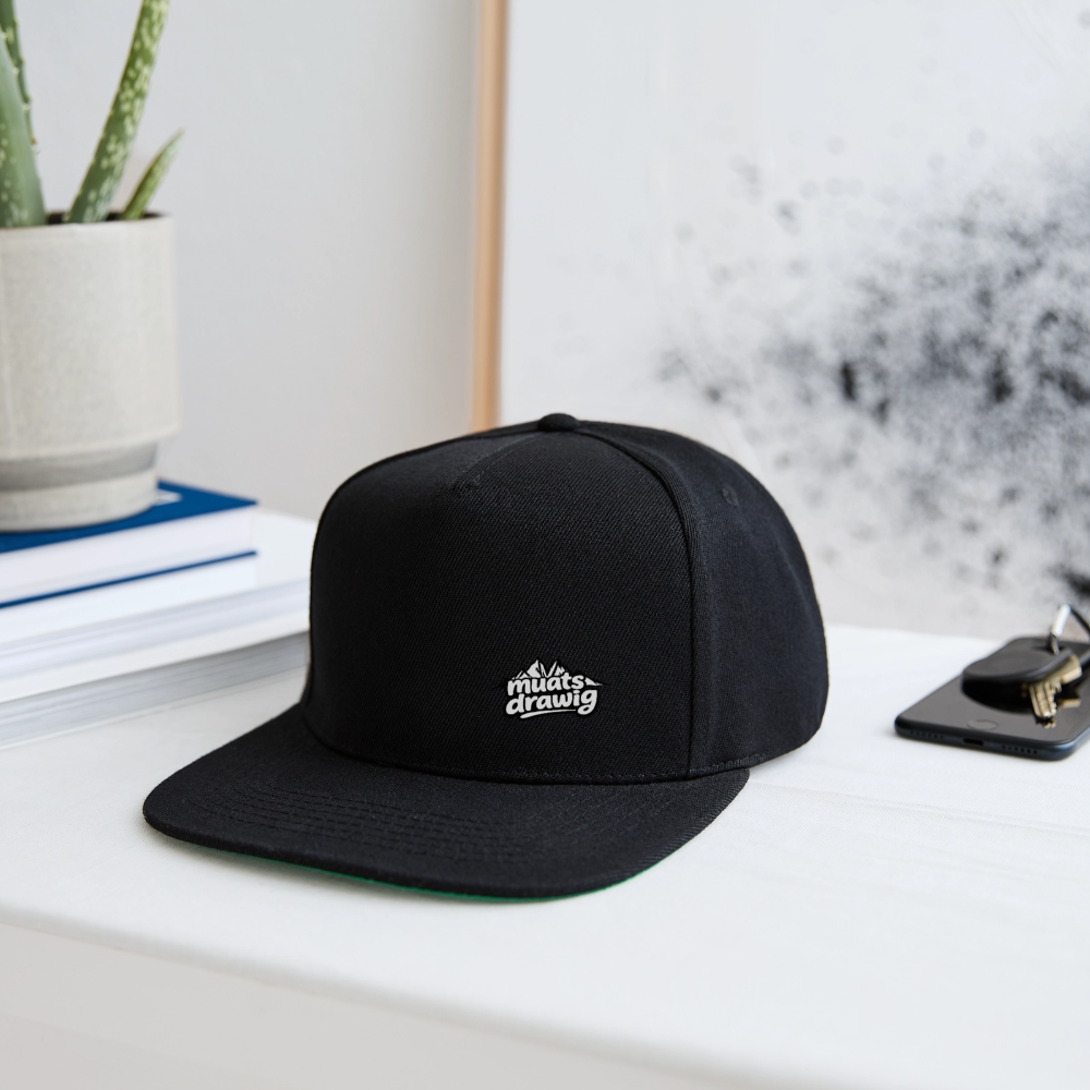 Snapback Cap Unisex - muats drawig - Schwarz/Schwarz