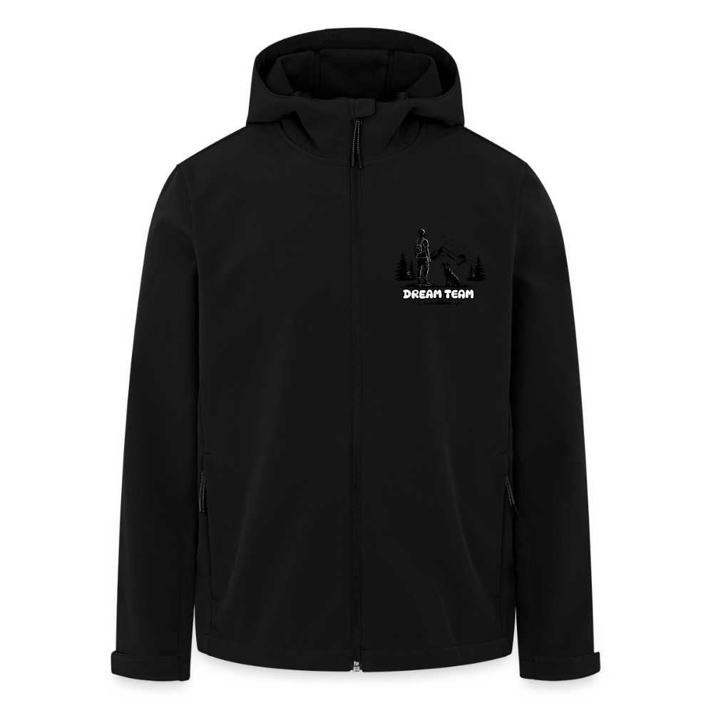 Recycelte Männer Softshell-Jacke - Dream Team - Schwarz