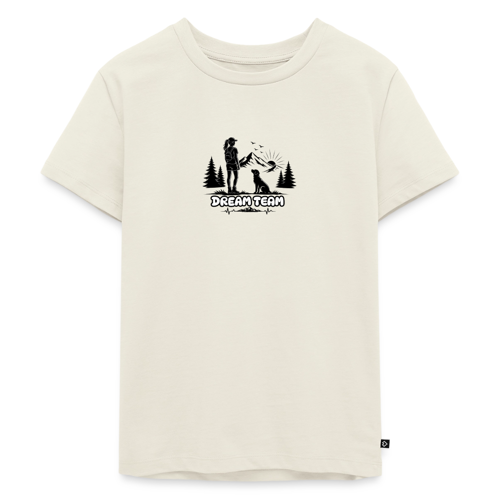 Kinder Premium T-Shirt Mädchen - Dream Team - Naturweiß