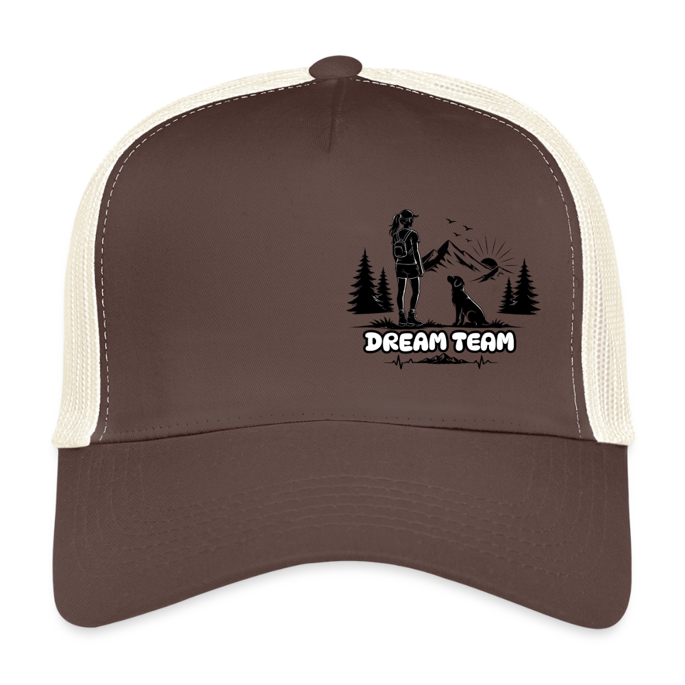 Frauen Trucker Cap Unisex - Dream Team - Braun/Beige