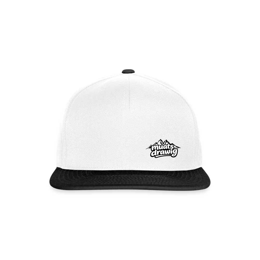 Snapback Cap Unisex - muats drawig - Weiß/Schwarz