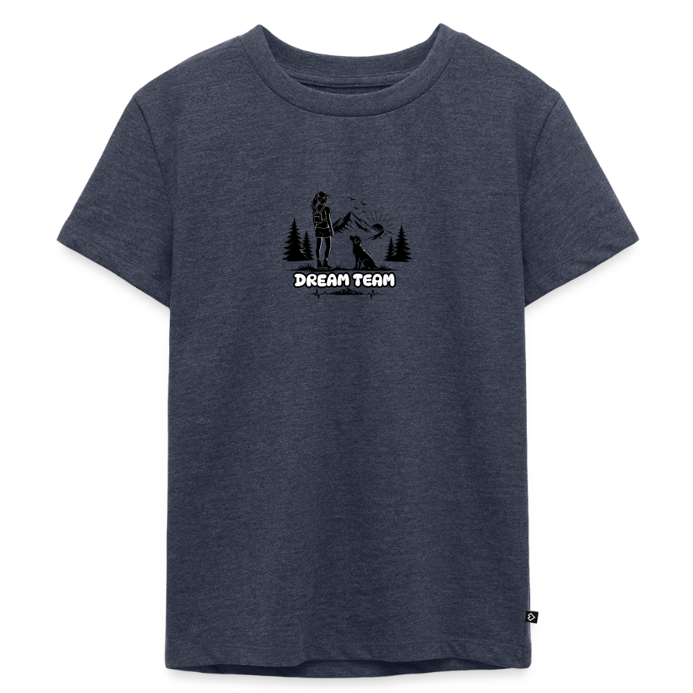 Kinder Premium T-Shirt Mädchen - Dream Team - Jeansblau 