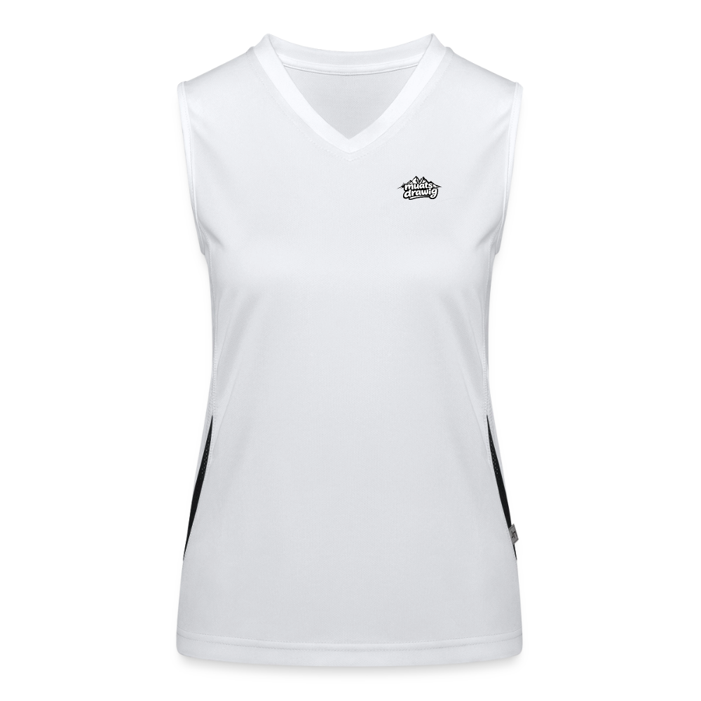 Funktionelles Kontrast-Tank Top für Frauen - muats drawig - Weiß/Schwarz
