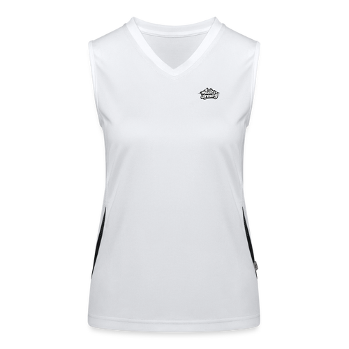 Funktionelles Kontrast-Tank Top für Frauen - muats drawig - Weiß/Schwarz