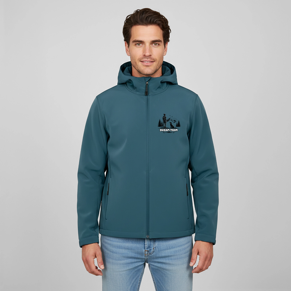 Recycelte Männer Softshell-Jacke - Dream Team - Dunkles Petrol