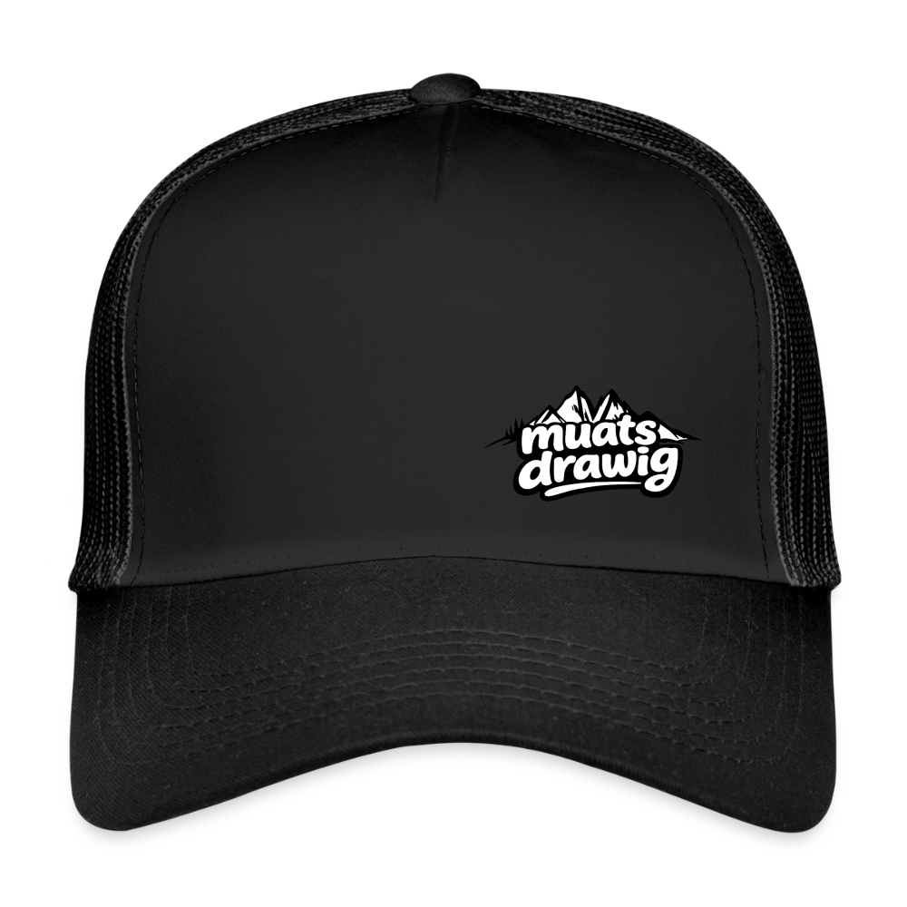Trucker Cap Unisex - muats drawig - Schwarz/Schwarz