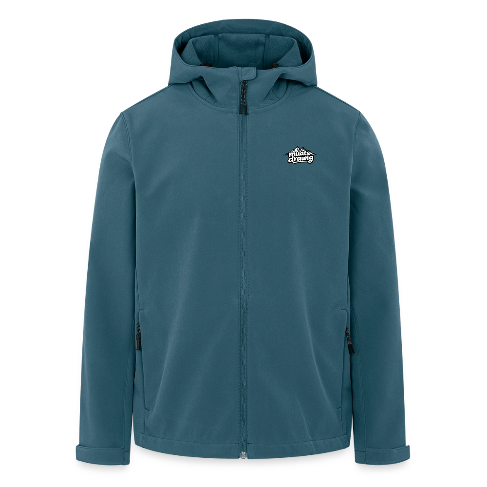 Recycelte Männer Softshell-Jacke - muats drawig - Dunkles Petrol