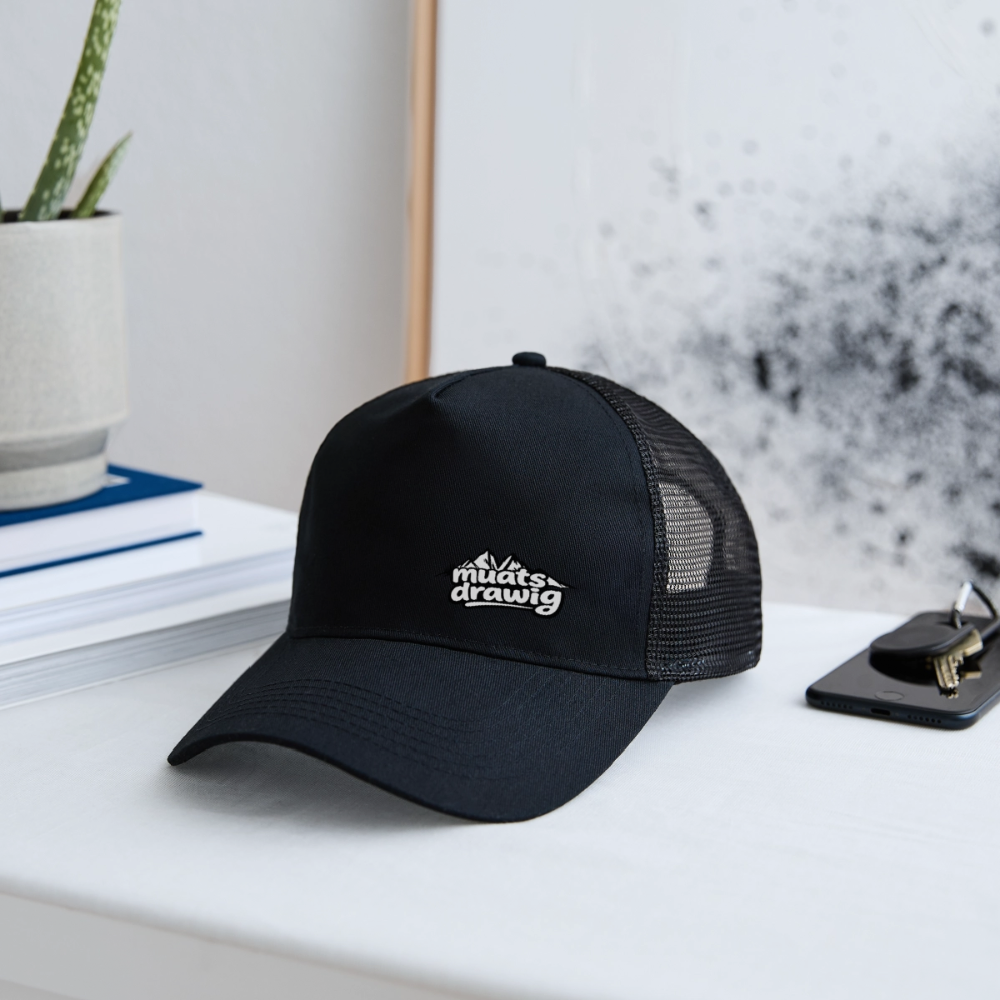 Trucker Cap Unisex - muats drawig - Schwarz/Schwarz