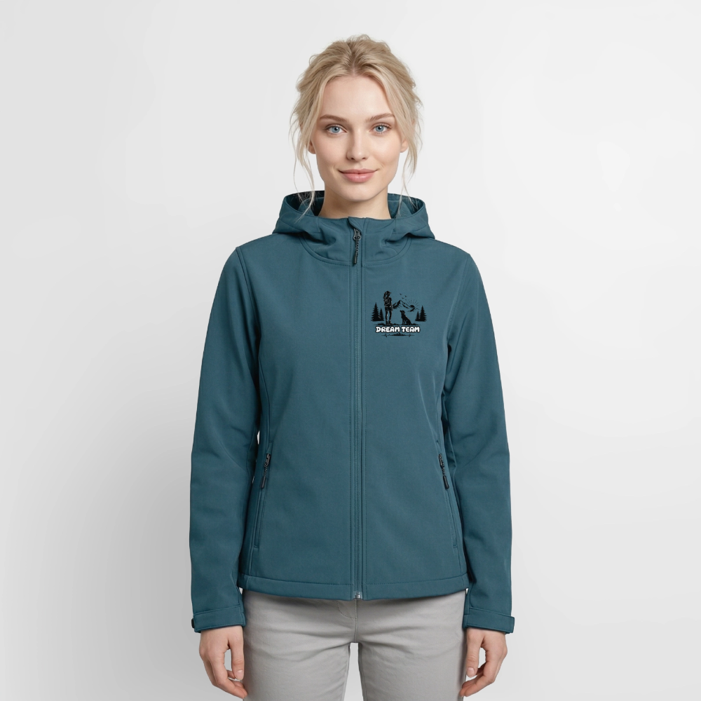 Recycelte Frauen Softshelljacke - Dream Team - Dunkles Petrol