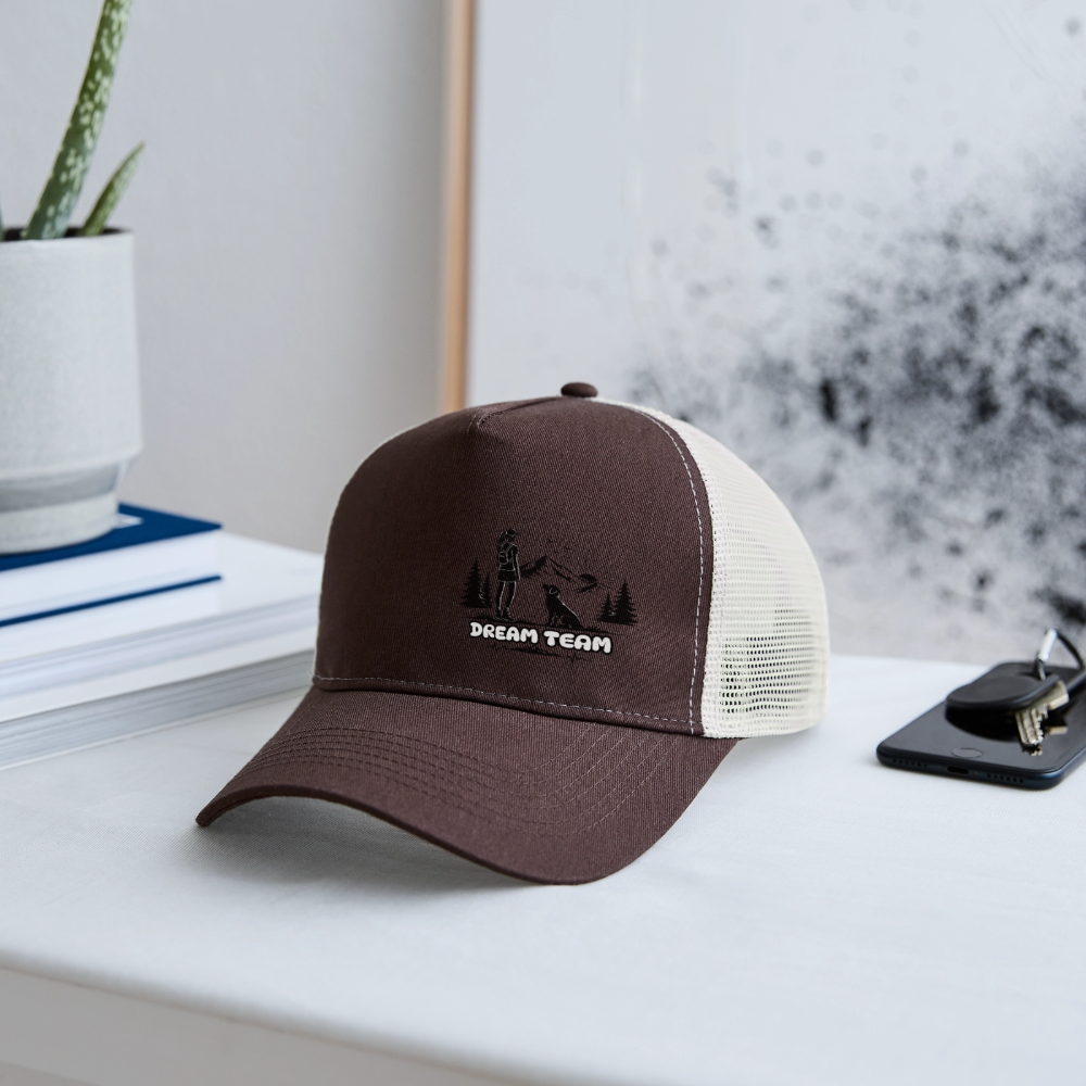 Frauen Trucker Cap Unisex - Dream Team - Braun/Beige