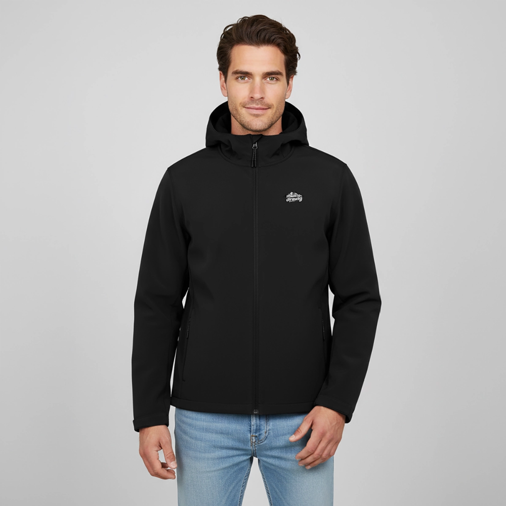 Recycelte Männer Softshell-Jacke - muats drawig - Schwarz