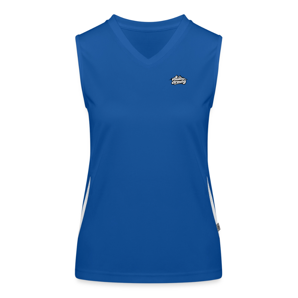 Funktionelles Kontrast-Tank Top für Frauen - muats drawig - Royal/Weiß