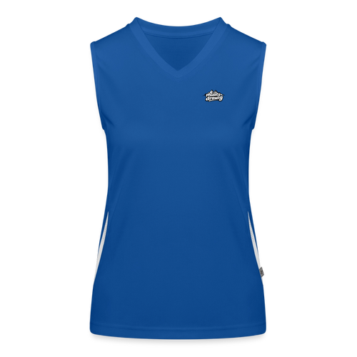 Funktionelles Kontrast-Tank Top für Frauen - muats drawig - Royal/Weiß