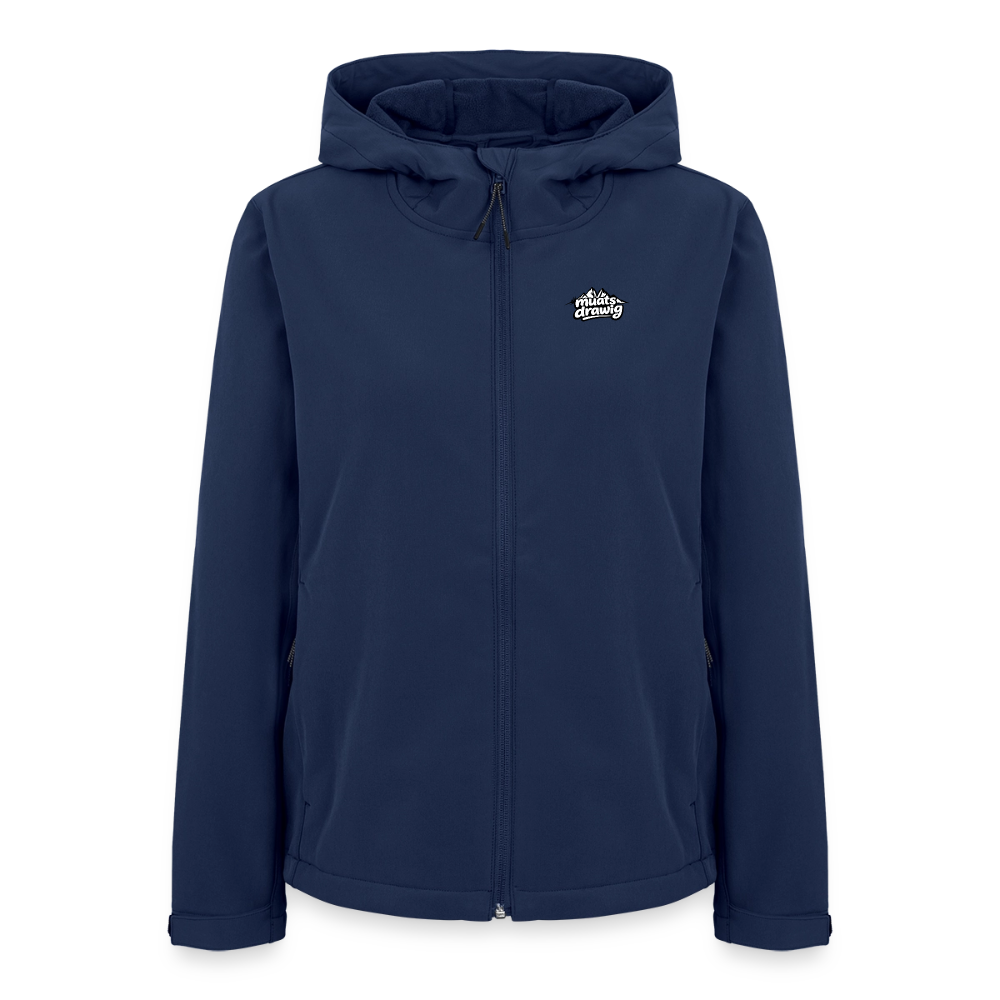 Recycelte Frauen Softshelljacke - muats drawig - Navy