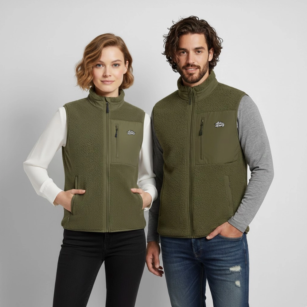 Unisex Sherpaweste - muats drawig - Khaki