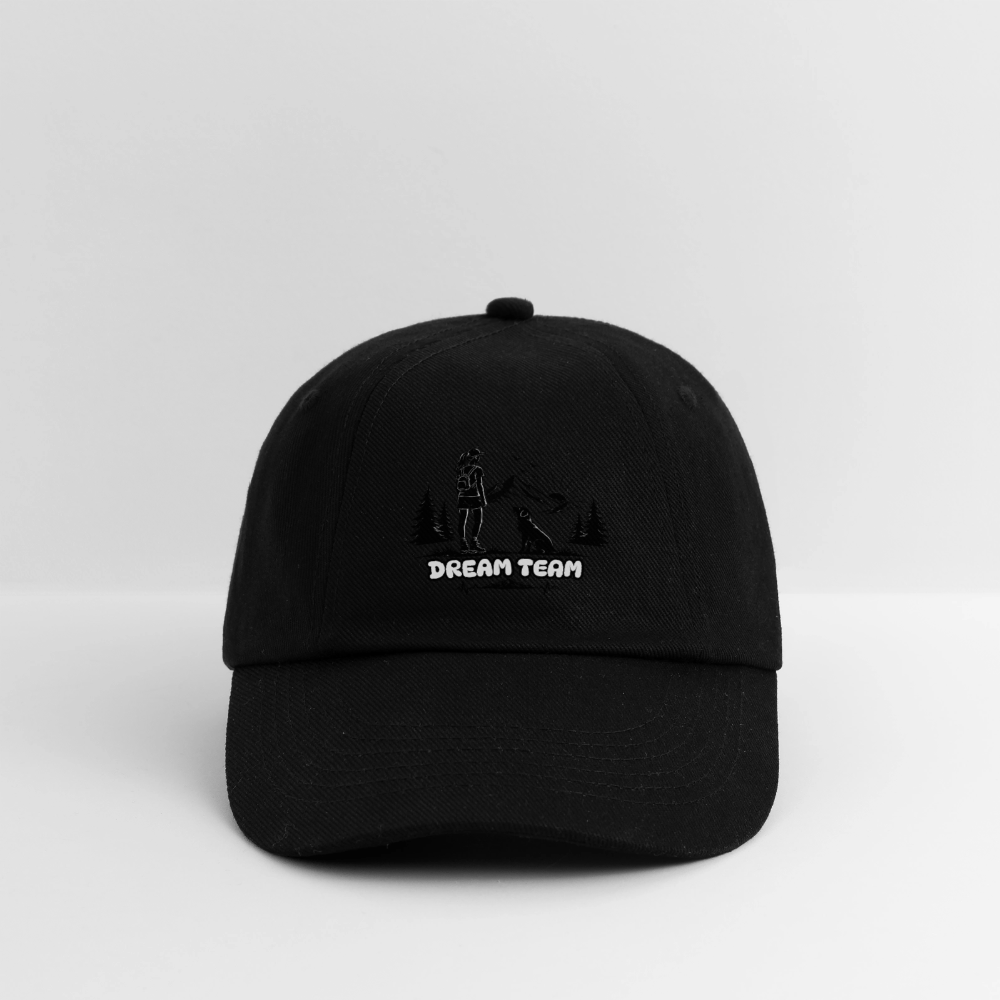 Frauen Baumwoll-Baseballkappe Unisex - Dream Team - Schwarz/Schwarz